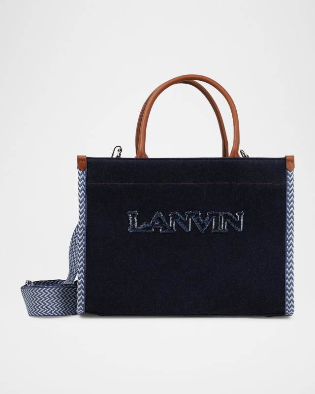 Kid's Leather and Denim Handbag
